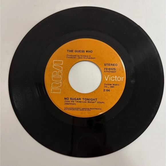 The Guess Who American Woman; No Sugar Tonight Vinyl Record 45 RPM 7" Sleeve - Picture 3 of 3